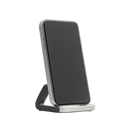 Jopel Adjustable Cell Phone Stand for Desk - Fully Foldable Aluminum Desktop Holder - Height & Angle Adjustable - Compatible with iPhone & Android - Space Grey