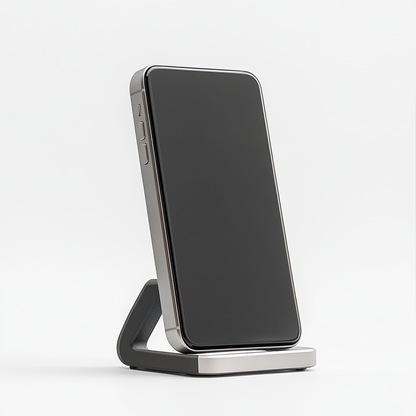 Jopel Adjustable Cell Phone Stand for Desk - Fully Foldable Aluminum Desktop Holder - Height & Angle Adjustable - Compatible with iPhone & Android - Space Grey